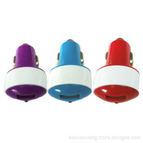 Colorful Mini Single Port USB Car Charger for Mobile Phone